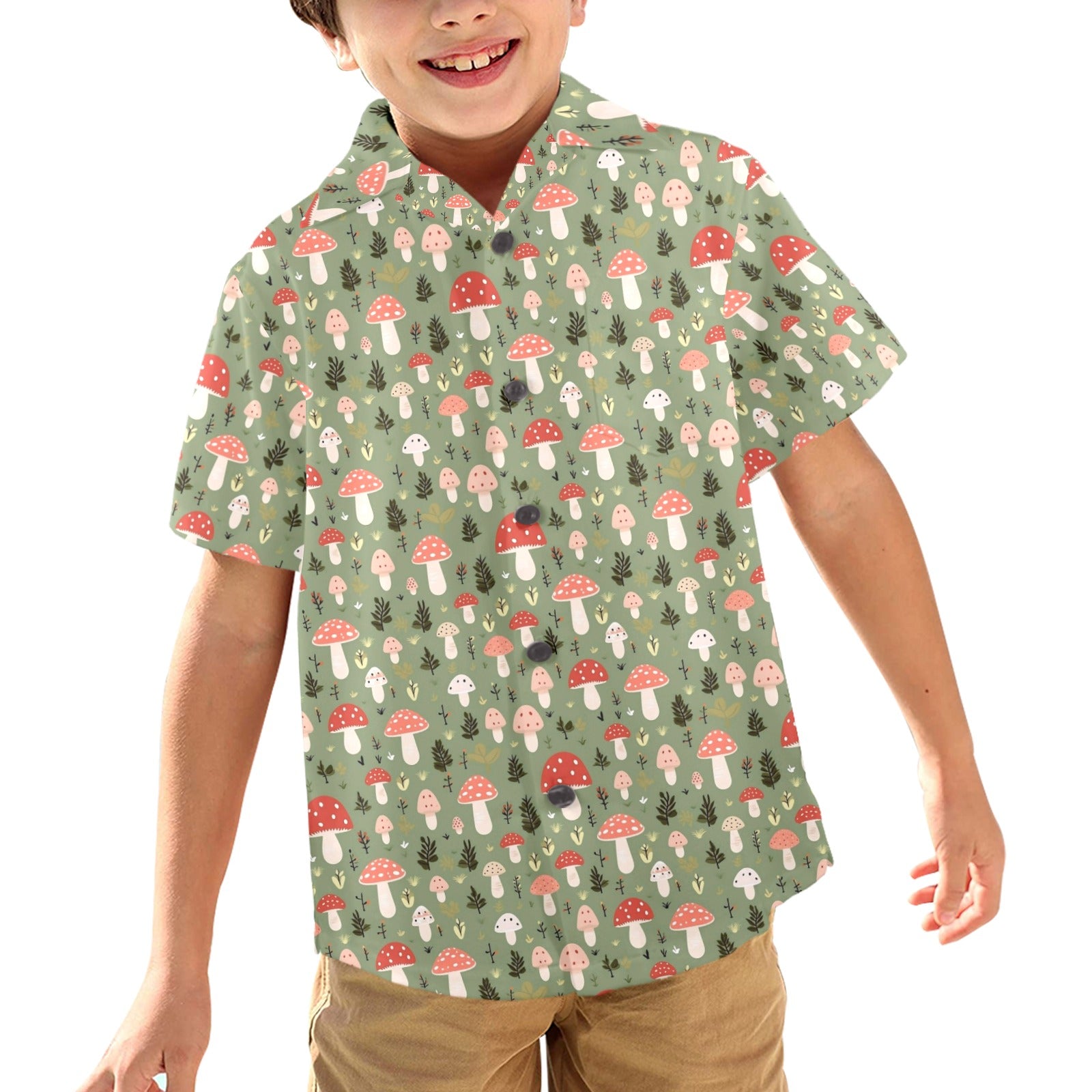 Mushroom Garden - Junior Kids Hawaiian Shirt
