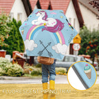 Unicorn On A Rainbow Kids Safe Round Corner Umbrella Kids Safe Round Corner Umbrella animal Printed Offshore