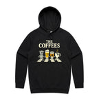 The Coffees, Crossing Road Men's AS Colour Hoodie Black Mens Hoodie Coffee Music Printed In Australia