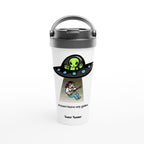 Personalised - Guitarist Alien Abduction - White 15oz Stainless Steel Travel Mug Default Title Personalised Travel Mug funny Globally Fulfilled Music Sci Fi