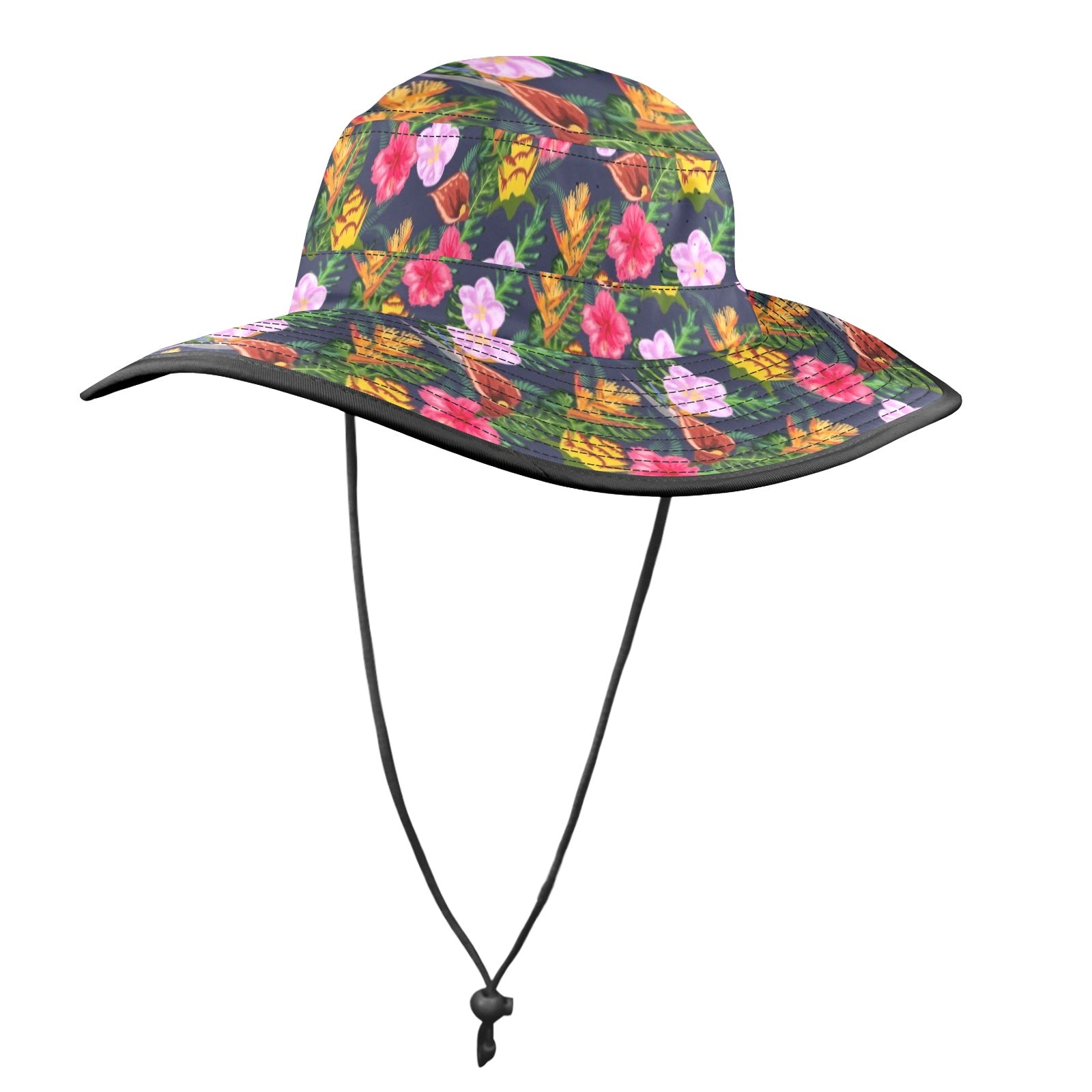 Tropical Floral Wide Brim Bucket Hat Wide Brim Bucket Hat Plants Printed Offshore