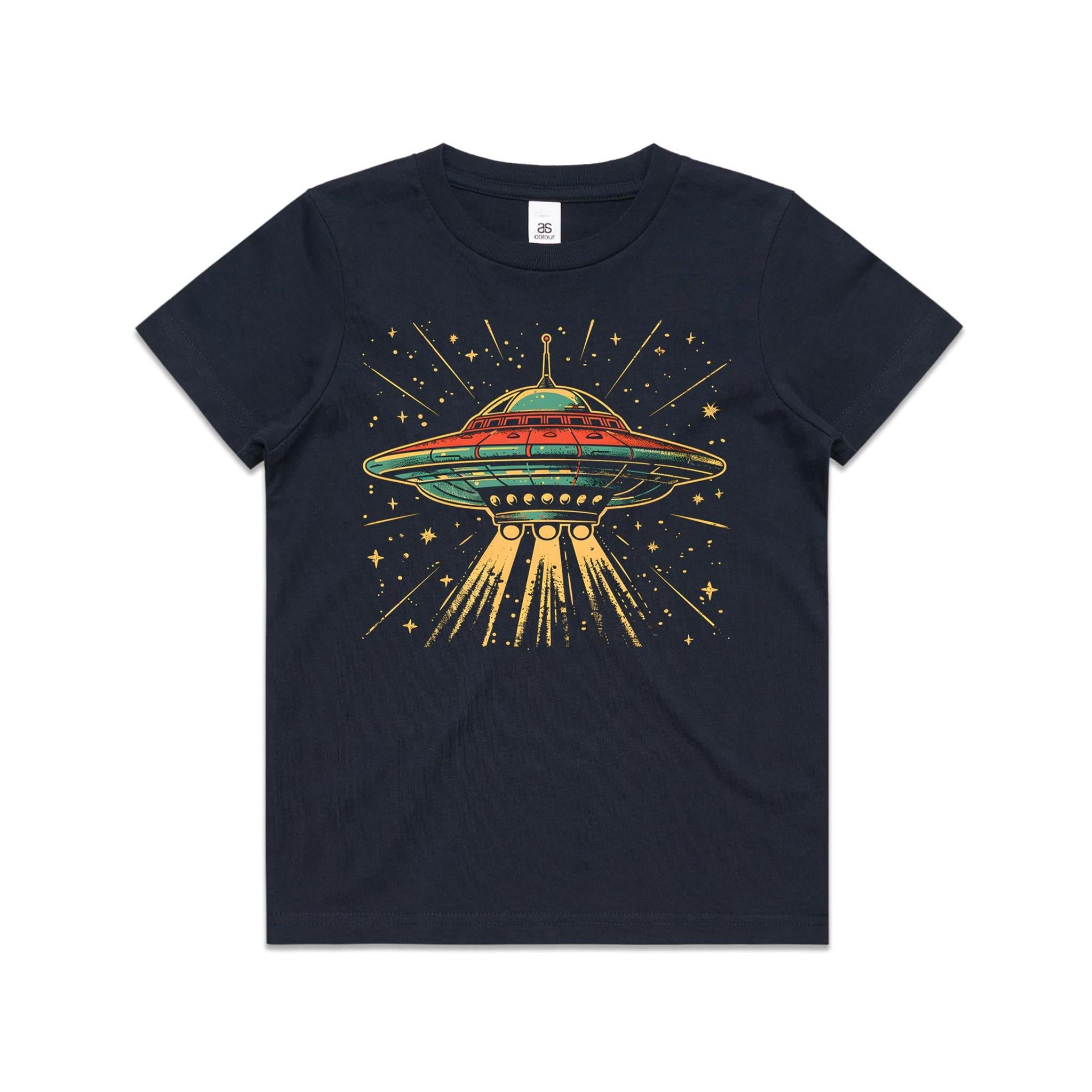 Retro UFO Kid's AS Colour T-shirt