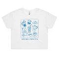 Maybe Coffee Is Addicted To Me Women's AS Colour Crop Tee White Coffee Printed In Australia