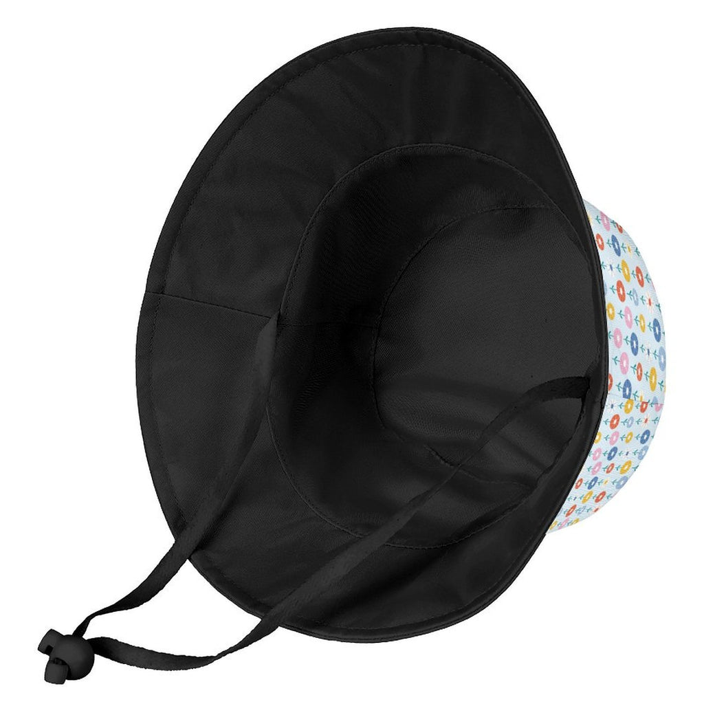 Abstract Cute Flowers Kids Bucket Hat Kids Bucket Hat Plants Printed Offshore