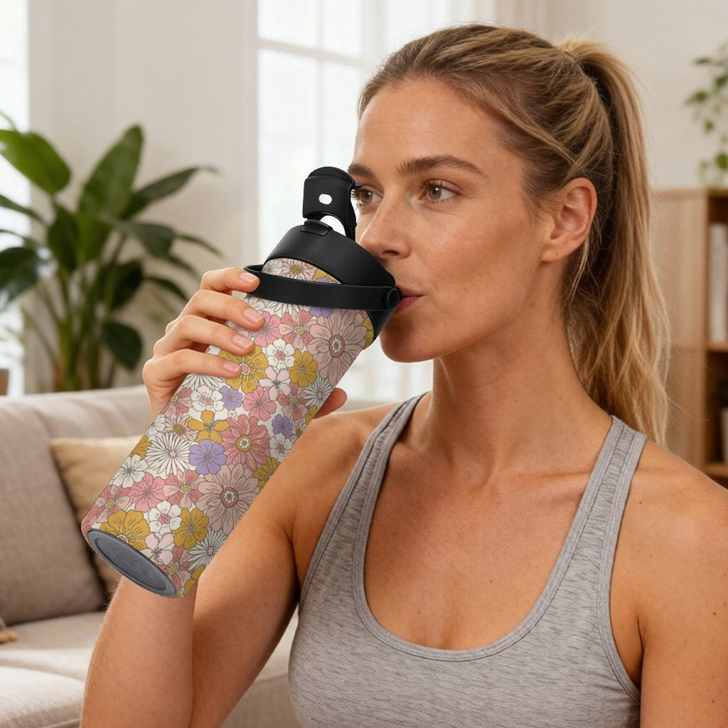 Faded Floral 20oz Tea Tumbler with Carry Handle