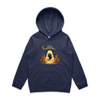 Black Cat Alien UFO Abduction Kids AS Colour Hoodie