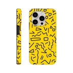 Yellow Black Graphic Squiggle - Apple iPhone Tough case iPhone 15 Pro iPhone Tough Case Globally Fulfilled Retro