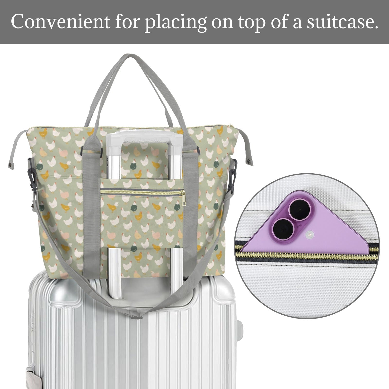 Chicken Life Duffle Bag-Simple (Model 1715) Duffle Bag-Simple (1715)