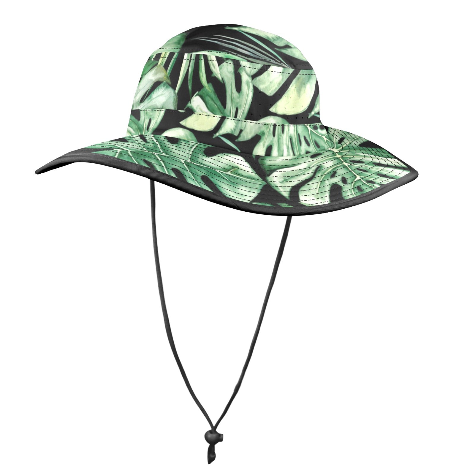 Jungle Leaves Wide Brim Bucket Hat Wide Brim Bucket Hat Plants Printed Offshore