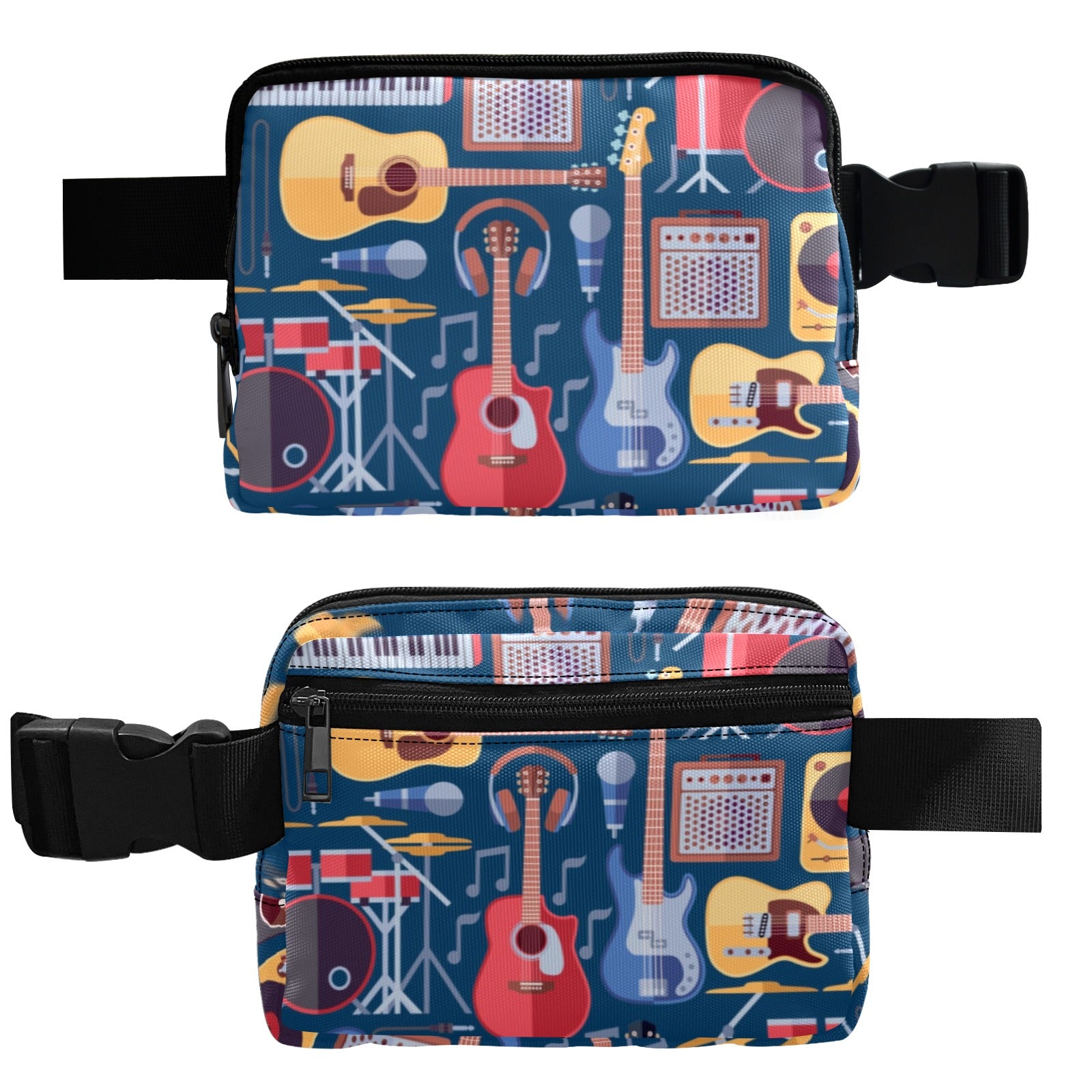 Music Instruments Blue - Belt Bag