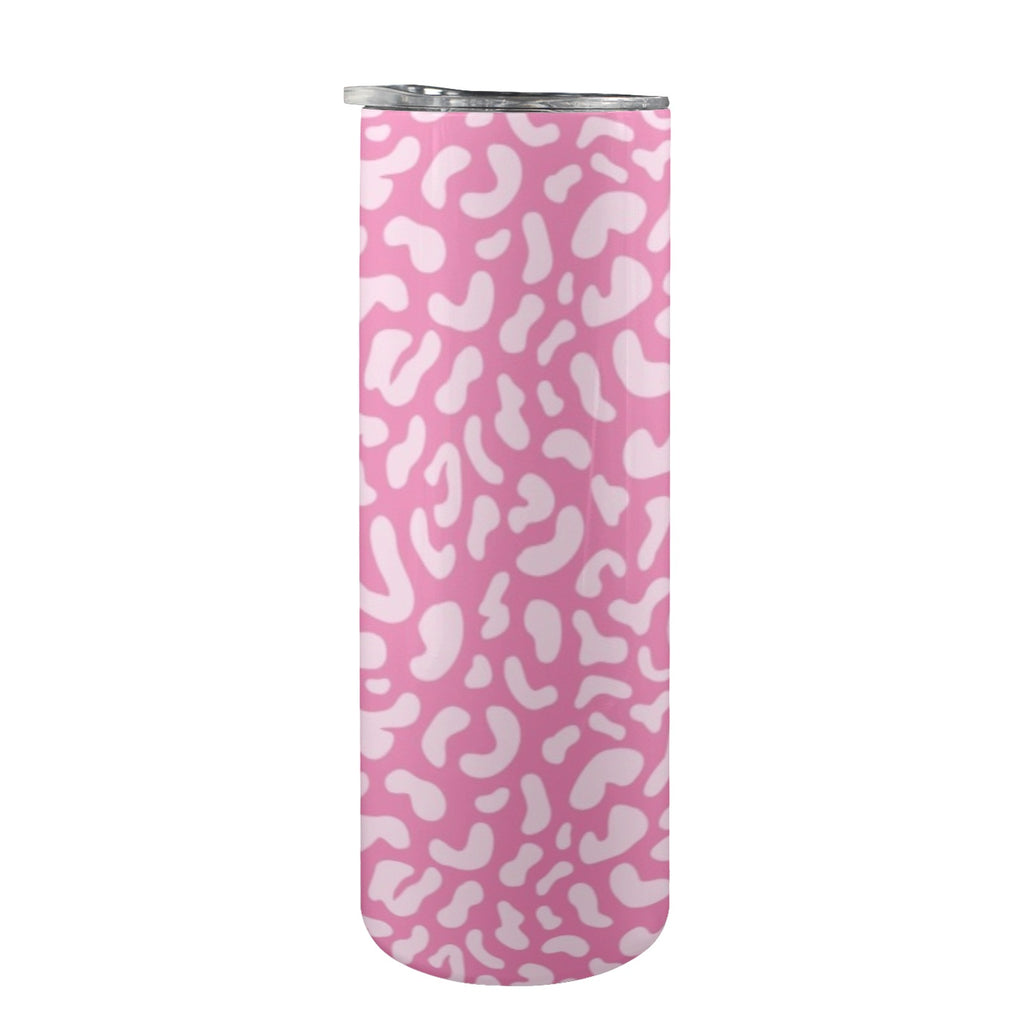 Pink Leopard - 20oz Tall Skinny Tumbler with Lid and Straw