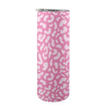 Pink Leopard 20oz Tall Skinny Tumbler with Lid and Straw One Size 20oz Tall Skinny Tumbler with Lid and Straw Printed Offshore