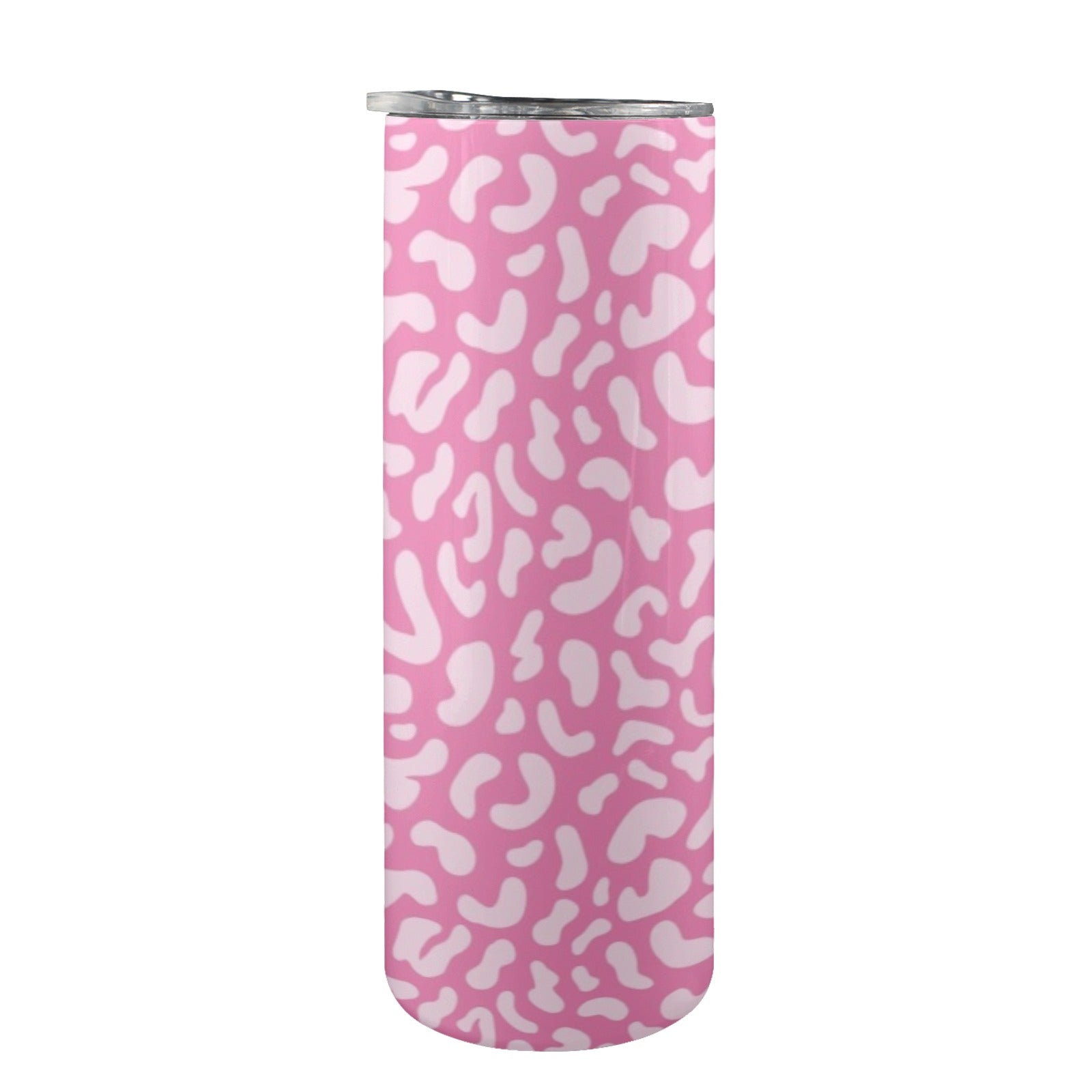 Pink Leopard - 20oz Tall Skinny Tumbler with Lid and Straw