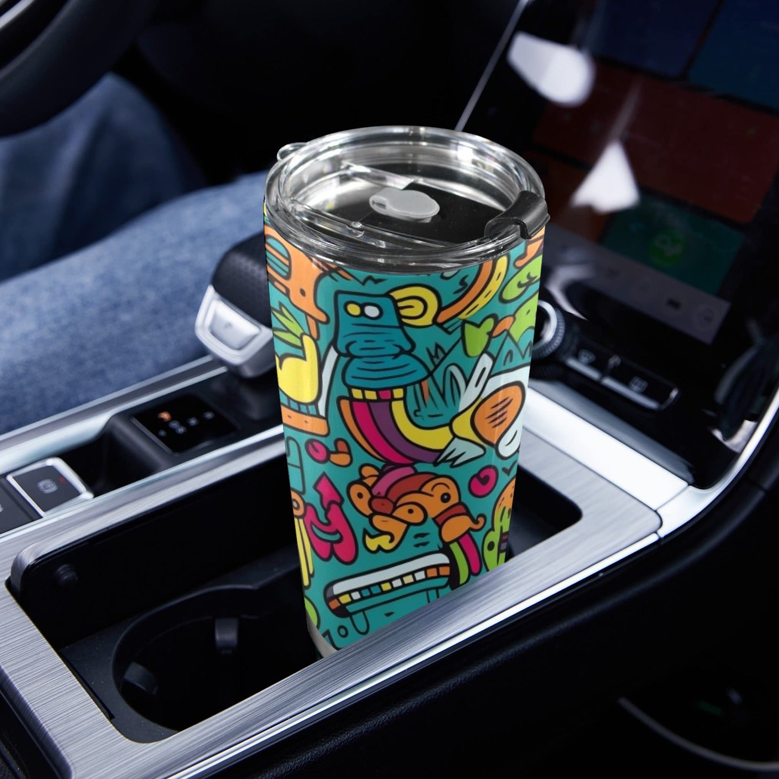 Crazy Characters - 20oz Mobile Tumbler with Lid (Black Lock) 20oz Travel Mug Printed Offshore Sci Fi
