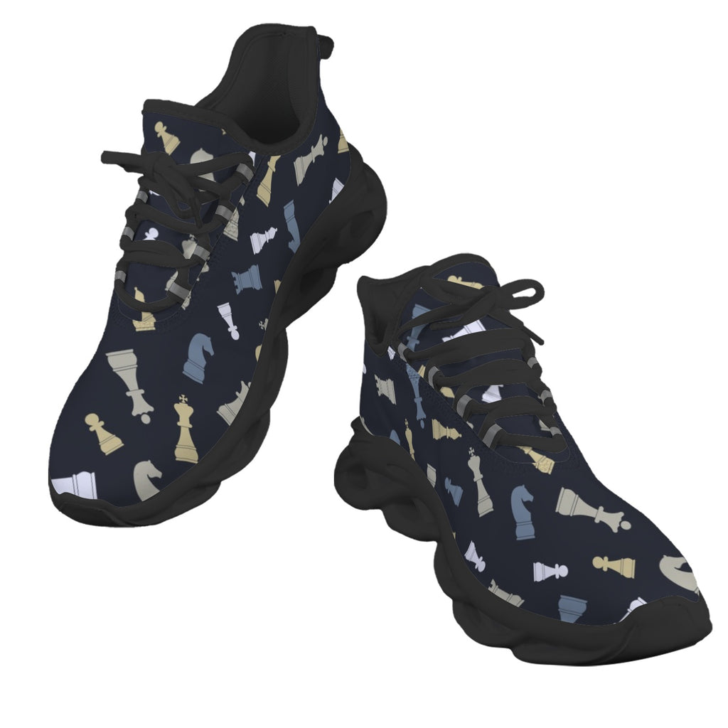 Chess Pattern Men's Twisted Sole Sneakers