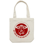 I'm Just Here For The Coffee, UFO - Canvas Tote Bag Cream One Size Tote Bag Printed In Australia