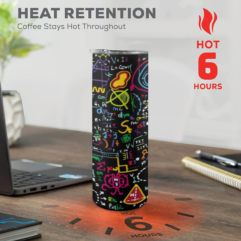 Math Scribbles 20oz Tall Skinny Tumbler with Lid and Straw