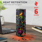 Math Scribbles 20oz Tall Skinny Tumbler with Lid and Straw
