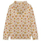 Orange Flowers Women's Full-Zip Hoodie
