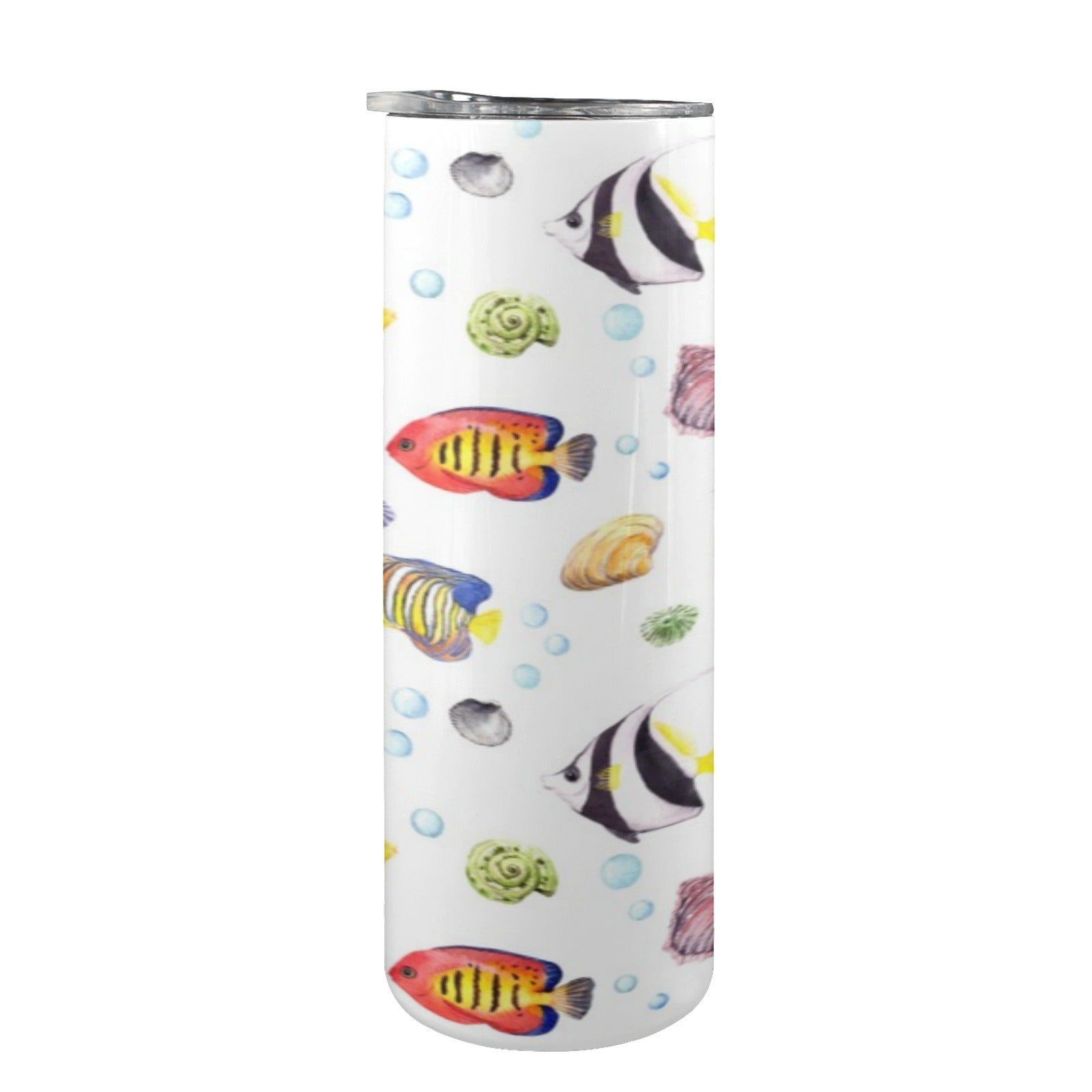 Tropical Fish 20oz Tall Skinny Tumbler with Lid and Straw