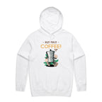 But First, Coffee - Mens Hoodie White Mens Hoodie Coffee Printed In Australia