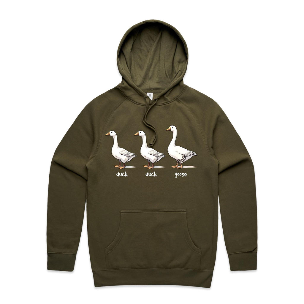 Duck Duck Goose - Mens Hoodie Army Mens Hoodie animal Printed In Australia