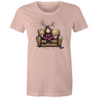 Reindeer, Christmas Movies Watching T-shirt - Womens T-shirt