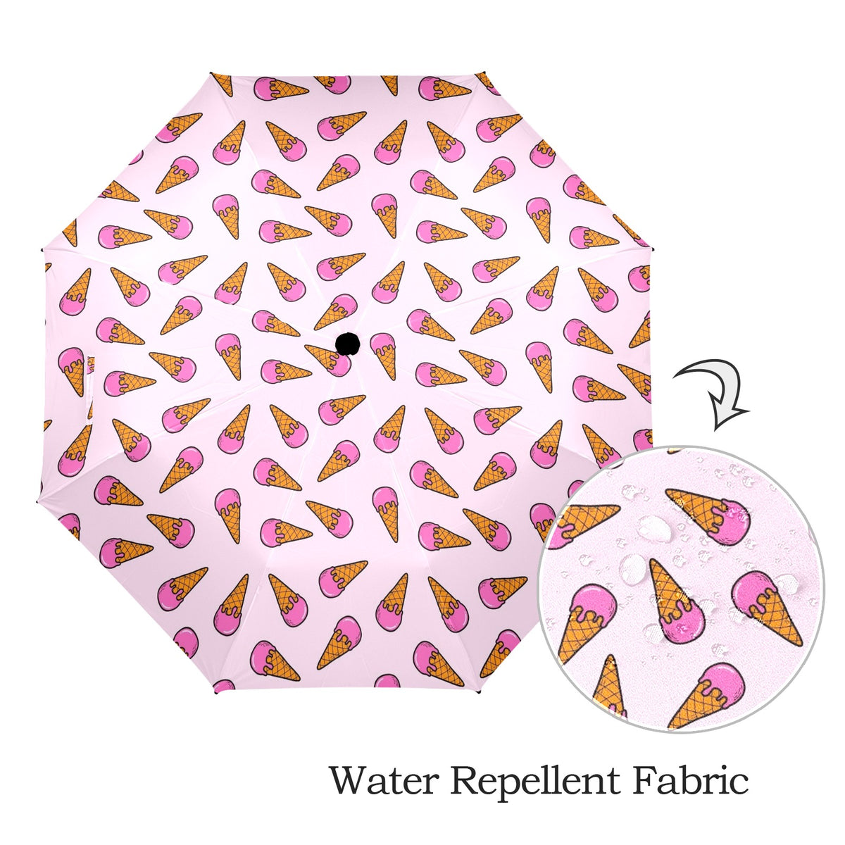 Pink Ice Cream Cones Umbrella Umbrella Food Printed Offshore