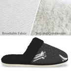Astronaut In Space Men's Fur Trim Thick-Sole Indoor Slippers Men's Fur Trimmed Slippers Printed Offshore Space