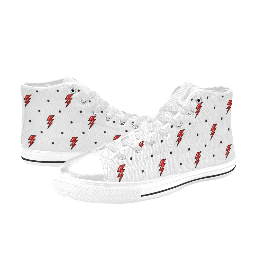 Red Lightning - Men's High Top Canvas Shoes