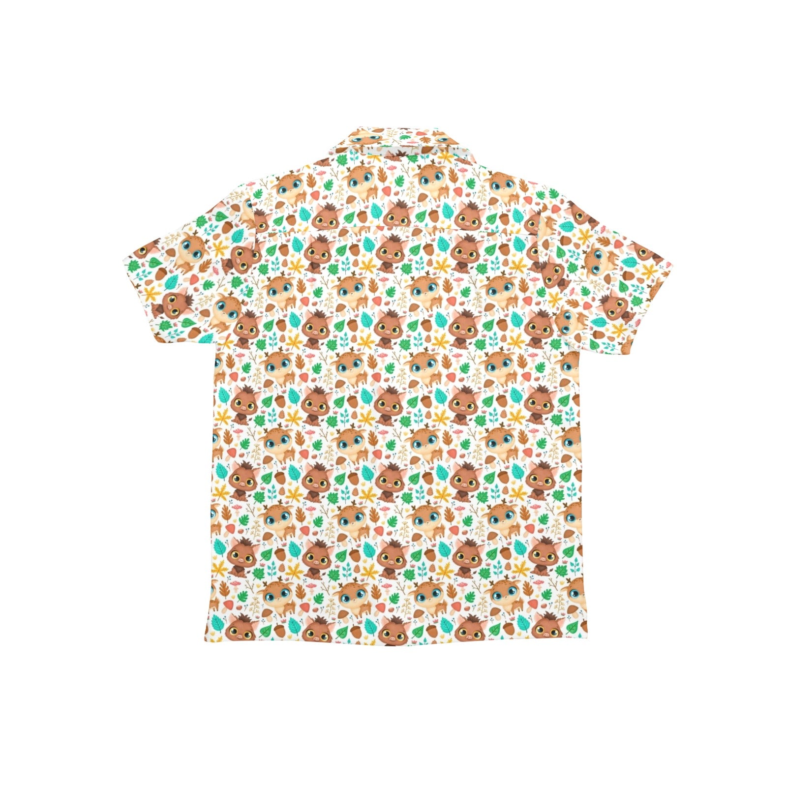 Cute Autumn Creatures - Junior Kids Hawaiian Shirt