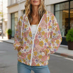 Faded Floral Women's Full-Zip Hoodie