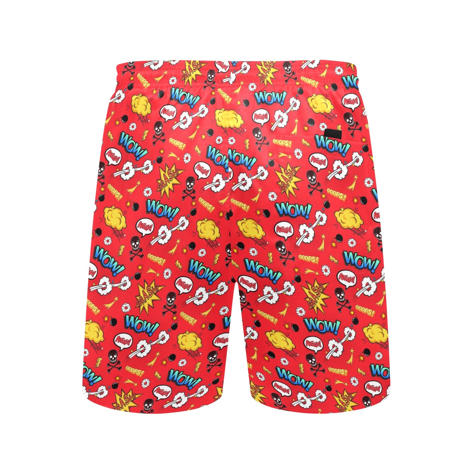 Comic Book Red - Men's Mid-Length Beach Shorts Men's Mid-Length Beach Shorts comic Printed Offshore