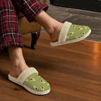 Avocado Characters Men's Fur Trim Thick-Sole Indoor Slippers Men's Fur Trimmed Slippers Food Printed Offshore