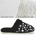 Black And White X's Men's Fur Trim Thick-Sole Indoor Slippers Men's Fur Trimmed Slippers Printed Offshore