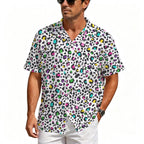 Animal Print In Colour Men's Crinkle Hawaiian Shirt