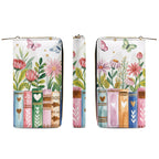 Books, Flowers And Butterfly -  PU Leather Wallet