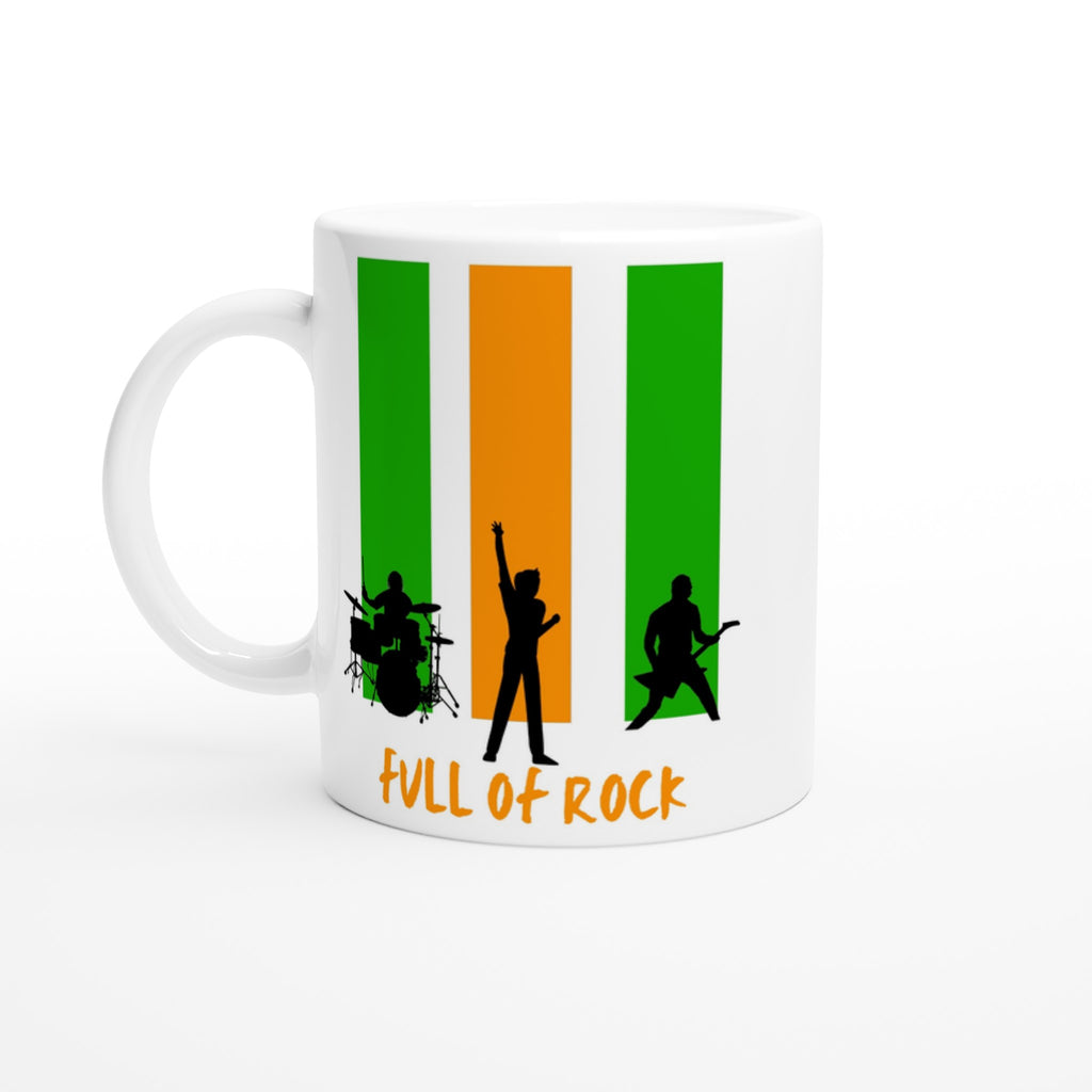 Full Of Rock - White 11oz Ceramic Mug Default Title White 11oz Mug Globally Fulfilled Music