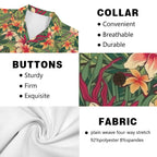 Vintage Hawaiian Floral Men's Short Sleeve Hawaiian Shirt Men's Hawaiian Shirt (New) Plants Printed Offshore Retro