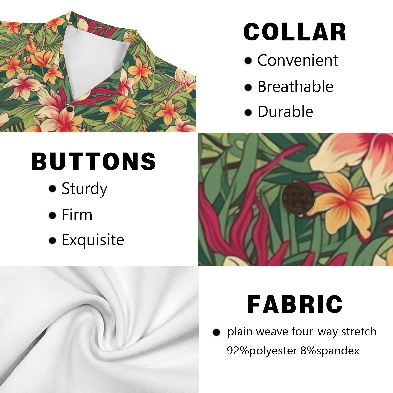 Vintage Hawaiian Floral - Men's Short Sleeve Hawaiian Shirt Men's Hawaiian Shirt (New) Plants Printed Offshore Retro