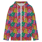 Bright And Bold Flowers Women's Full-Zip Hoodie