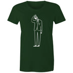 Coffee Brain - Womens T-shirt Forest Green Womens T-shirt Coffee Printed In Australia