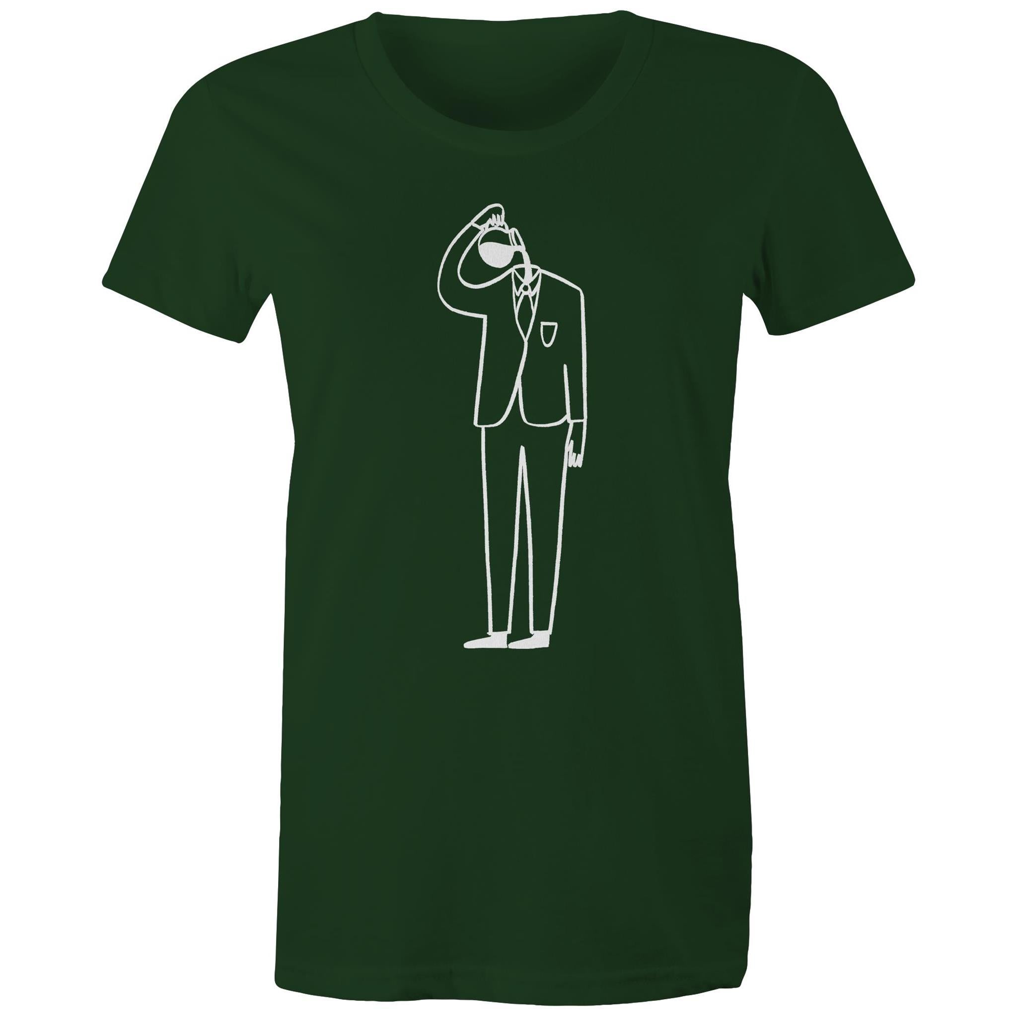 Coffee Brain - Womens T-shirt Forest Green Womens T-shirt Coffee Printed In Australia