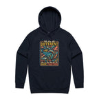 We Are All Different, But We All Swim Together Men's AS Colour Hoodie Navy Mens Hoodie animal Ocean Positivity Printed In Australia