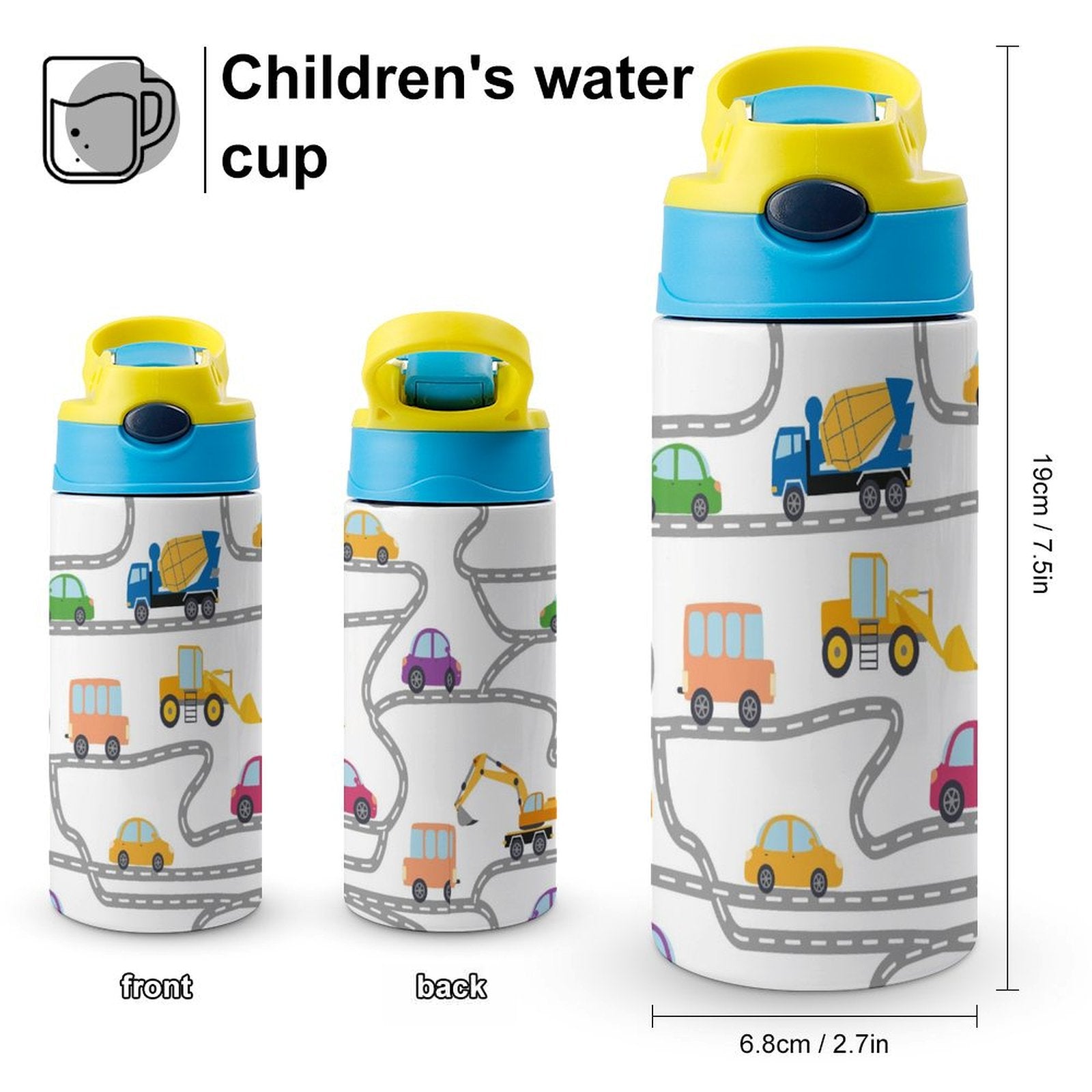 On The Road - Little Kids Water Bottle Little Kids Water Bottle Printed Offshore