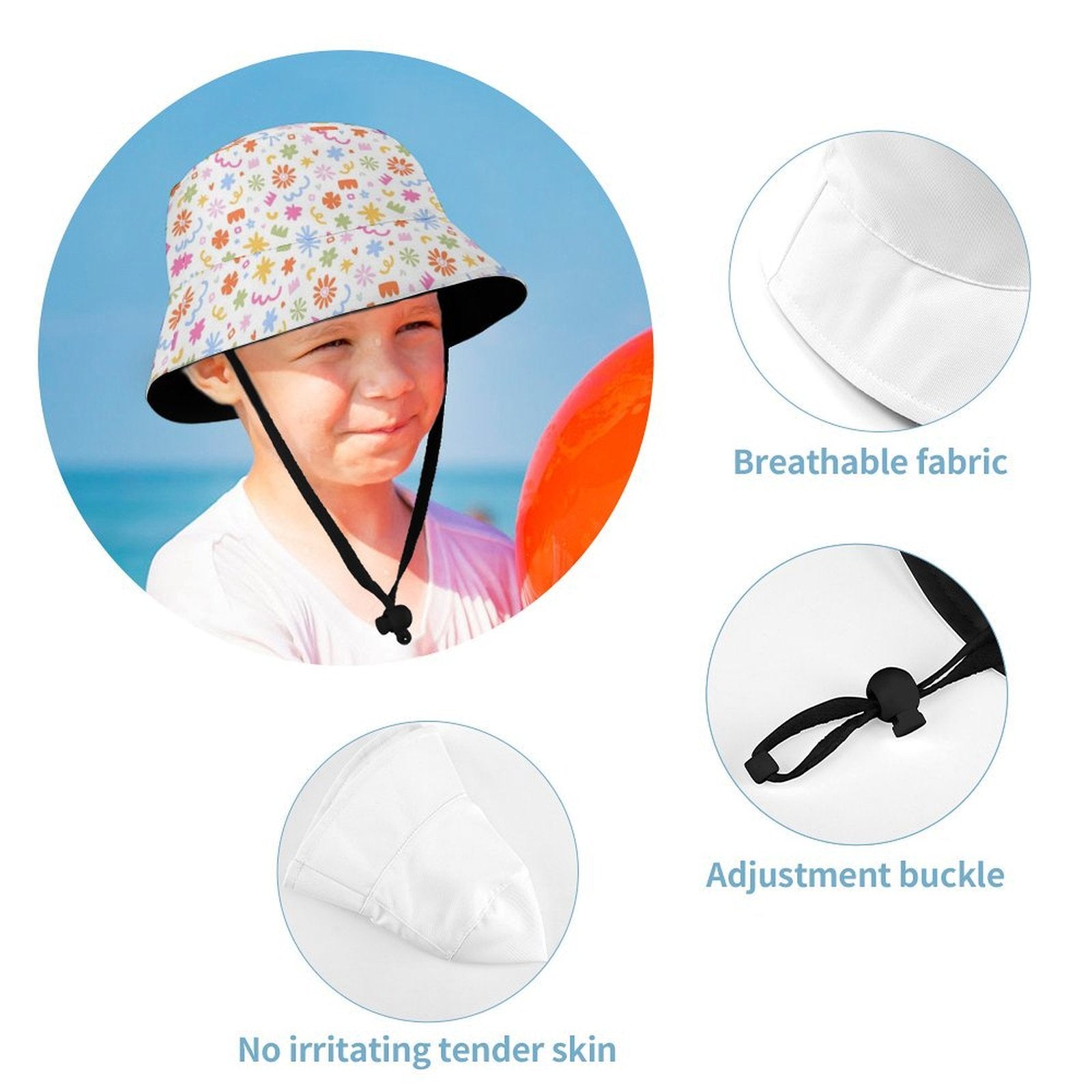 Abstract Colourful Shapes - Kids Bucket Hat Kids Bucket Hat Printed Offshore