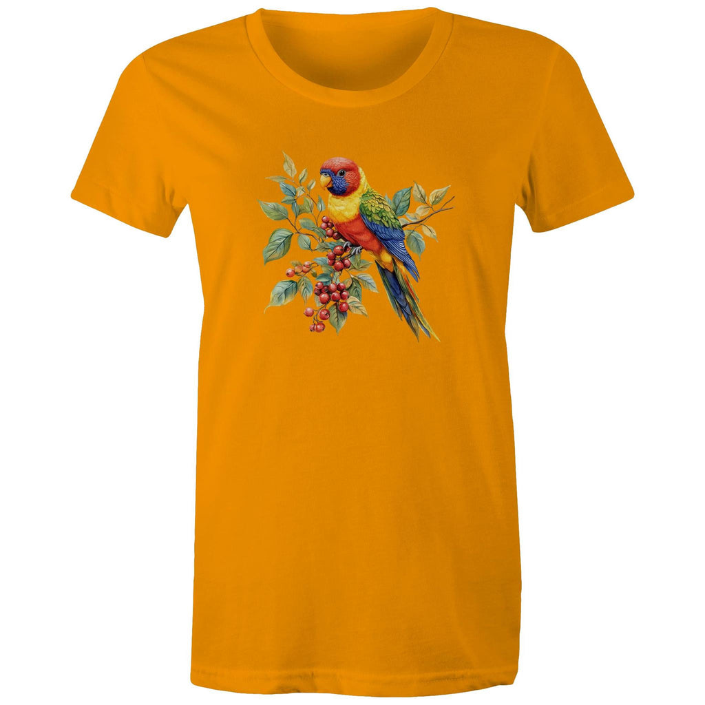 Lorikeet, Australian Birds - Womens T-shirt Orange Womens T-shirt animal Printed In Australia