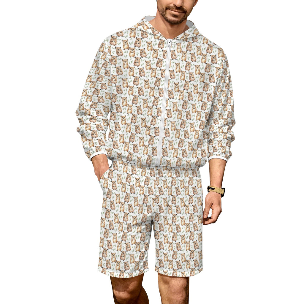 Quokkas Men's Lightweight Sun Hoodie & Shorts Set