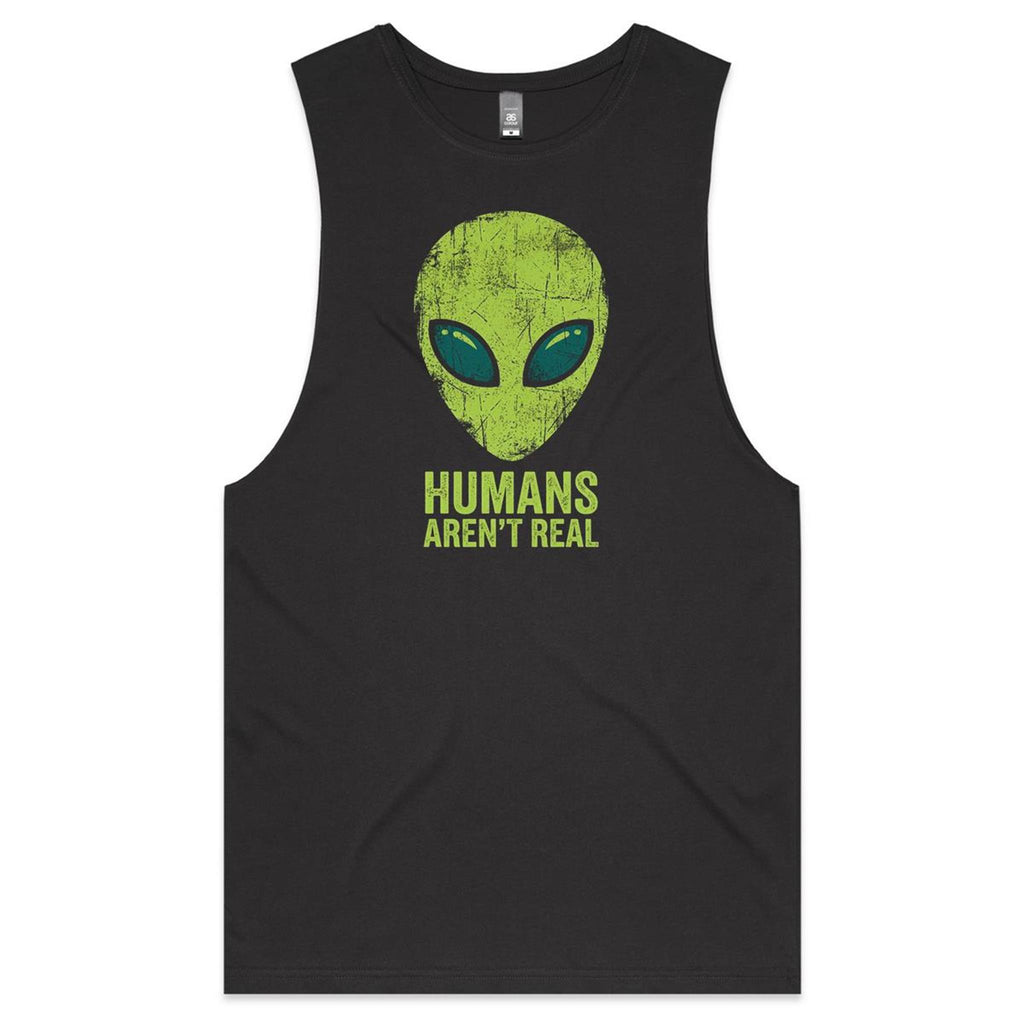 Alien, Humans Aren't Real Men's AS Colour Tank Top Tee