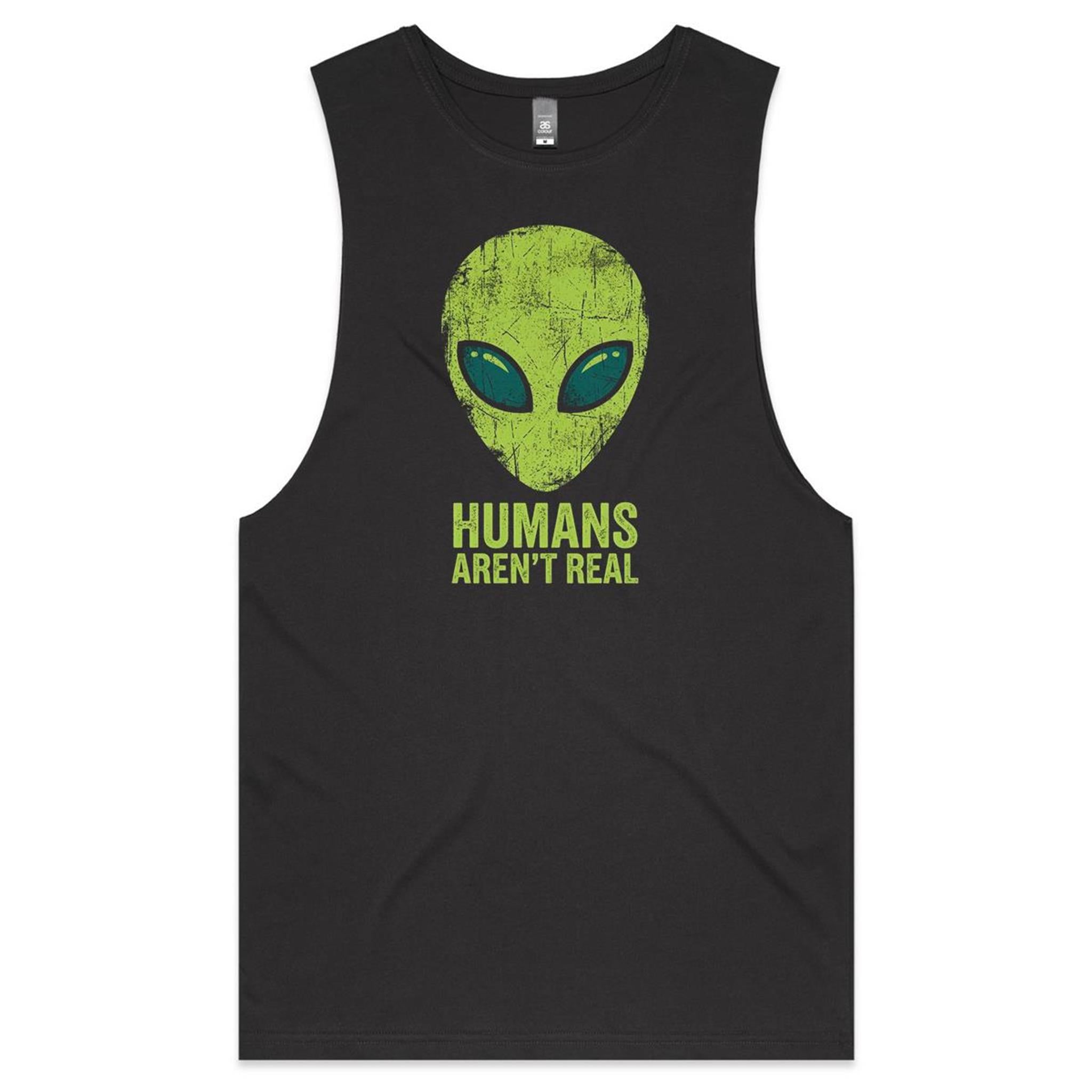 Alien, Humans Aren't Real Men's AS Colour Tank Top Tee